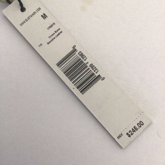 ELIE TAHARI CROCODILE LEATHER BELT IVORY MEDIUM NWT - Picture 8 of 11